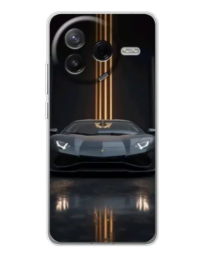 Чехол для Xiaomi Redmi K80 Ultra с картинкой «Lamborghini золотые линии»