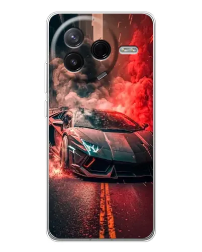 Чехол для Xiaomi Redmi K80 Ultra с картинкой «Lamborghini красный дым»