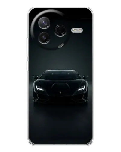 Чехол для Xiaomi Redmi K80 Ultra с картинкой «Черный Lamborghini Aventador»