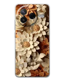 Чехол для Xiaomi Redmi K80 Ultra с картинкой «Бежевый флористический декор» Чехол для Xiaomi Redmi K80 Ultra с картинкой «Бежевый флористический декор»