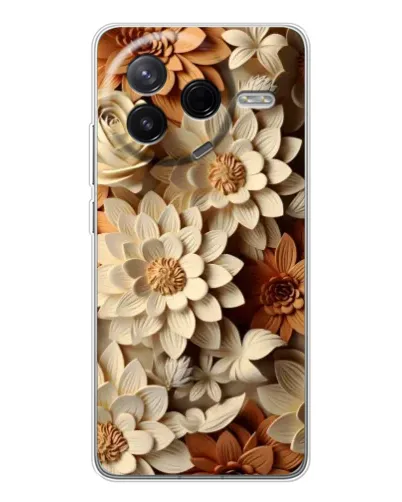 Чехол для Xiaomi Redmi K80 Ultra с картинкой «Бежевый флористический декор» Чехол для Xiaomi Redmi K80 Ultra с картинкой «Бежевый флористический декор»