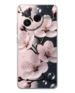 Чехол для Xiaomi Redmi K80 Ultra с картинкой «Нежная сакура и капли» Чехол для Xiaomi Redmi K80 Ultra с картинкой «Нежная сакура и капли»