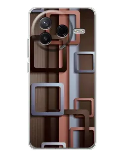 Чехол для Xiaomi Redmi K80 Ultra с картинкой «Коричневые объемные квадраты» Чехол для Xiaomi Redmi K80 Ultra с картинкой «Коричневые объемные квадраты»