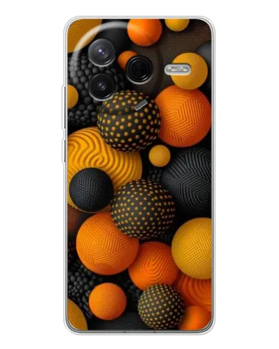 Чехол для Xiaomi Redmi K80 Ultra с картинкой «Объемные оранжевые сферы» Чехол для Xiaomi Redmi K80 Ultra с картинкой «Объемные оранжевые сферы»