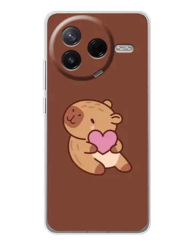 Чехол для Xiaomi Redmi K80 Ultra с картинкой «Капибара с сердцем» Чехол для Xiaomi Redmi K80 Ultra с картинкой «Капибара с сердцем»