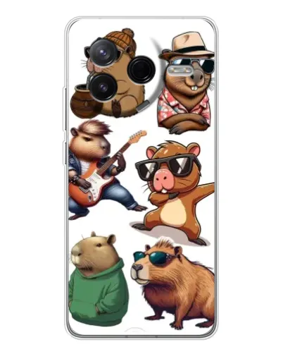 Чехол для Xiaomi Redmi K80 Ultra с картинкой «Крутые капибары музыканты» Чехол для Xiaomi Redmi K80 Ultra с картинкой «Крутые капибары музыканты»