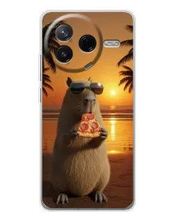 Чехол для Xiaomi Redmi K80 Ultra с картинкой «Капибара с пиццей» Чехол для Xiaomi Redmi K80 Ultra с картинкой «Капибара с пиццей»