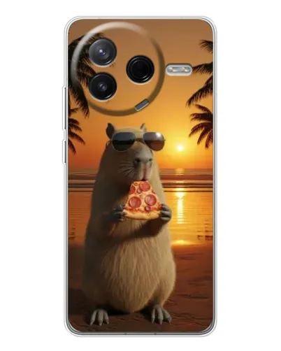 Чехол для Xiaomi Redmi K80 Ultra с картинкой «Капибара с пиццей» Чехол для Xiaomi Redmi K80 Ultra с картинкой «Капибара с пиццей»