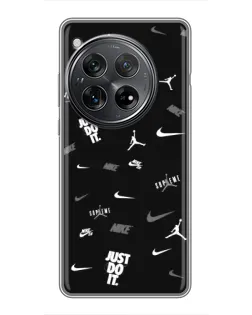 Чехол для Xiaomi Redmi K80 с картинкой «Nike Black Pattern»