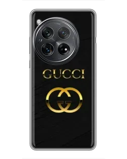 Чехол для Xiaomi Redmi K80 с картинкой «Золотой логотип Gucci»