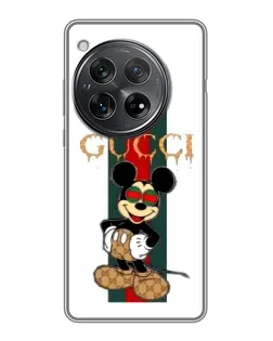 Чехол для Xiaomi Redmi K80 с картинкой «Микки Маус Gucci — полосы»
