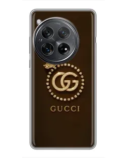 Чехол для Xiaomi Redmi K80 с картинкой «Gucci — золотая бабочка»
