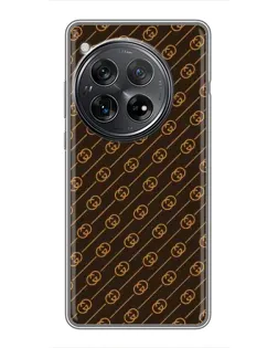 Чехол для Xiaomi Redmi K80 с картинкой «Gucci — золотые диагонали»