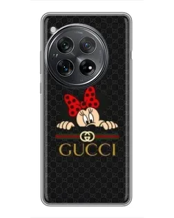 Чехол для Xiaomi Redmi K80 с картинкой «Минни Маус Gucci — черный»