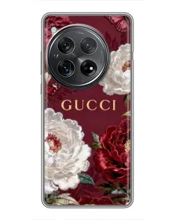 Чехол для Xiaomi Redmi K80 с картинкой «Gucci — бордовые розы»