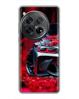 Чехол для Xiaomi Redmi K80 с картинкой «Спортивная BMW и цветы»