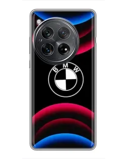 Чехол для Xiaomi Redmi K80 с картинкой «Логотип BMW и неоновые дуги»