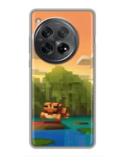 Чехол для Xiaomi Redmi K80 с картинкой «Майнкрафт закат солнца»