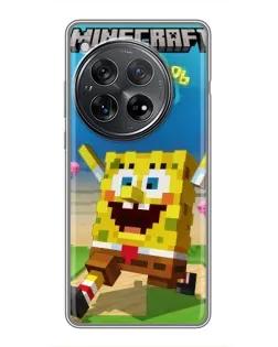 Чехол для Xiaomi Redmi K80 с картинкой «Губка Боб Minecraft»
