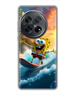 Чехол для Xiaomi Redmi K80 с картинкой «Губка Боб серфингист»