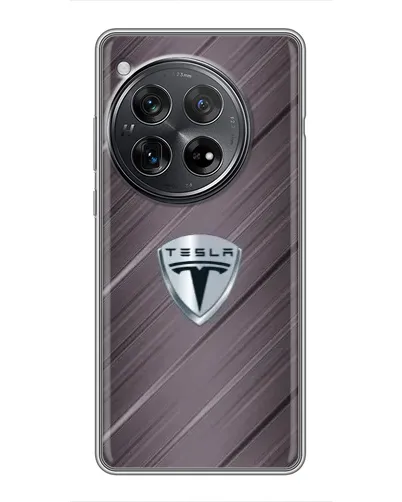 Чехол для Xiaomi Redmi K80 с картинкой «Металлическая текстура Tesla»