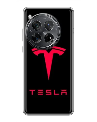 Чехол для Xiaomi Redmi K80 с картинкой «Tesla Red Logo»