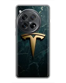Чехол для Xiaomi Redmi K80 с картинкой «Мраморная Tesla Gold»