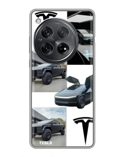 Чехол для Xiaomi Redmi K80 с картинкой «Коллаж Cybertruck Tesla»