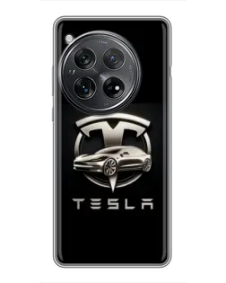 Чехол для Xiaomi Redmi K80 с картинкой «Tesla — серебристое авто»