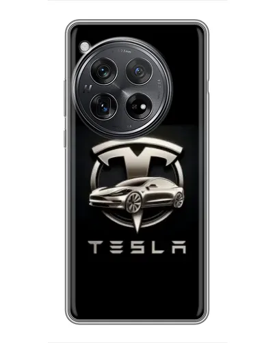 Чехол для Xiaomi Redmi K80 с картинкой «Tesla — серебристое авто»