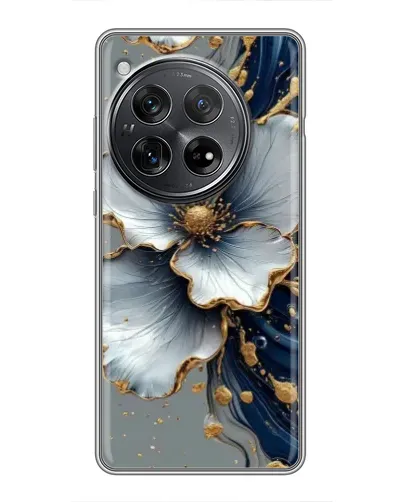 Чохол для Xiaomi Redmi K80 з картинкою «Біла квітка та золотий флюїд» Чохол для Xiaomi Redmi K80 з картинкою «Біла квітка та золотий флюїд»