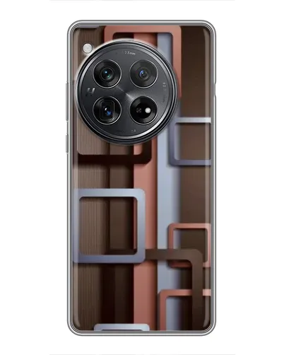Чехол для Xiaomi Redmi K80 с картинкой «Коричневые объемные квадраты»