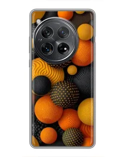 Чехол для Xiaomi Redmi K80 с картинкой «Объемные оранжевые сферы»