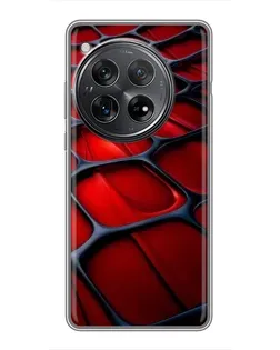 Чехол для Xiaomi Redmi K80 с картинкой «Красная глянцевая сетка»