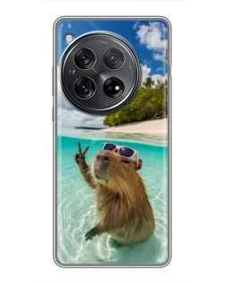 Чохол для Xiaomi Redmi K80 з картинкою «Капібара на морі»