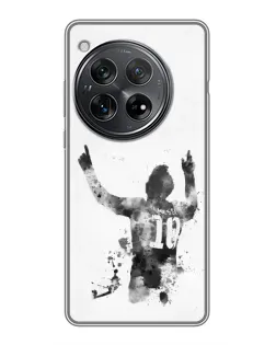 Чохол для Xiaomi Redmi K80 з картинкою «Чорно-білий силует Мессі»