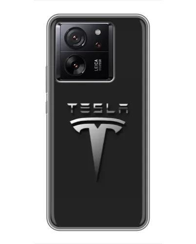 Чехол для Xiaomi Redmi K90 с картинкой «Стальной логотип Tesla»