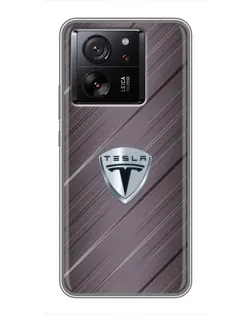 Чехол для Xiaomi Redmi K90 с картинкой «Металлическая текстура Tesla»