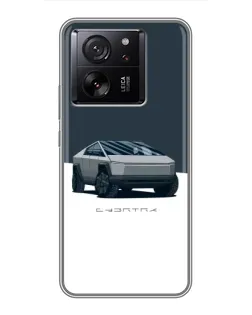 Чехол для Xiaomi Redmi K90 с картинкой «Серебристый Cybertruck Tesla»