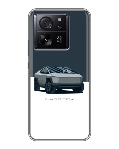 Чехол для Xiaomi Redmi K90 с картинкой «Серебристый Cybertruck Tesla»