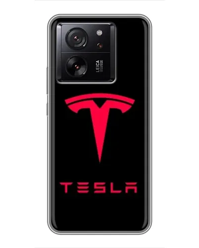 Чехол для Xiaomi Redmi K90 с картинкой «Tesla Red Logo»