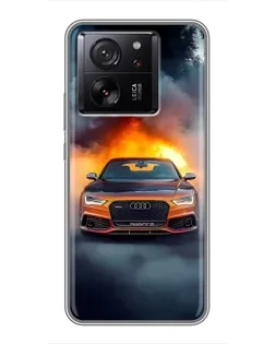 Чохол для Xiaomi Redmi K90 з картинкою «Audi у вогняному диму»