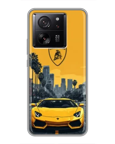 Чехол для Xiaomi Redmi K90 с картинкой «Желтый Lamborghini город»