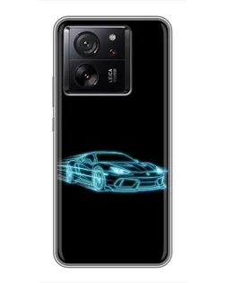 Чехол для Xiaomi Redmi K90 с картинкой «Неоновый контур Lamborghini»