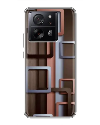 Чехол для Xiaomi Redmi K90 с картинкой «Коричневые объемные квадраты»