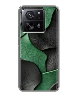 Чехол для Xiaomi Redmi K90 с картинкой «Зеленые кожаные волны»