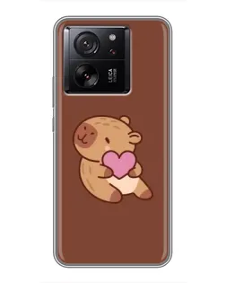 Чехол для Xiaomi Redmi K90 с картинкой «Капибара с сердцем»