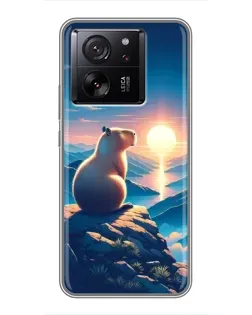 Чехол для Xiaomi Redmi K90 с картинкой «Закат солнца с капибарой»
