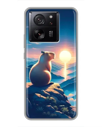 Чехол для Xiaomi Redmi K90 с картинкой «Закат солнца с капибарой»
