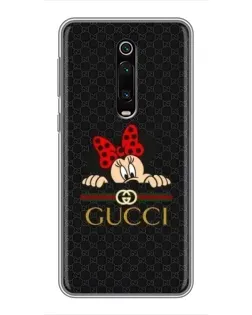 Чехол для Xiaomi Mi 9T Pro с картинкой «Минни Маус Gucci — черный»